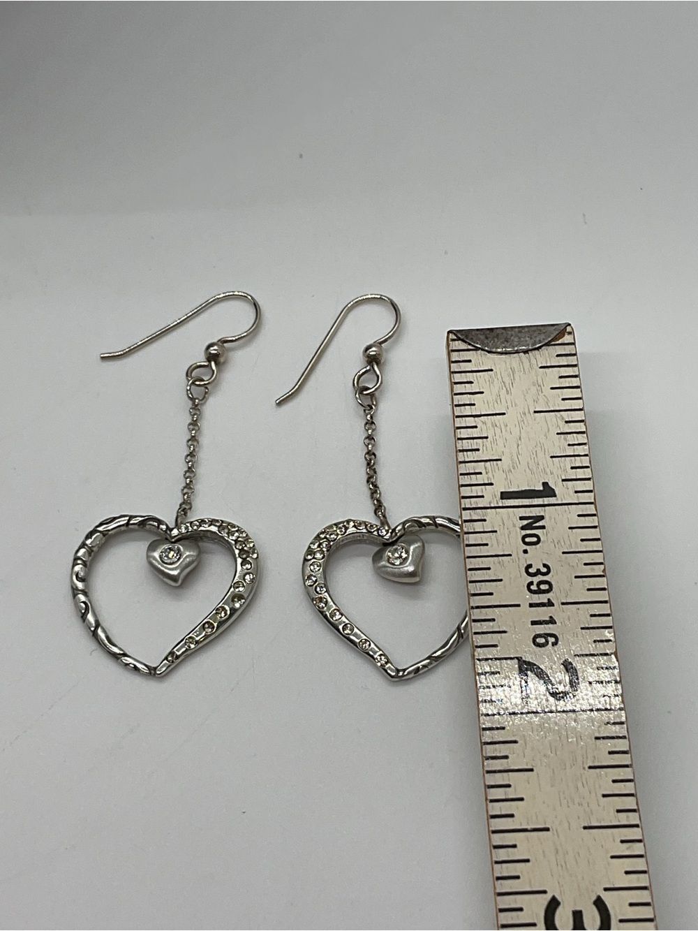 Brighton Glitter Heart Pendant Necklace and Earrings Set - Picture 4 of 6